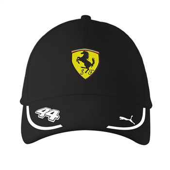 کلاه کتان مشکی لوئیس همیلتون فراری 2026 (گلدوزی)