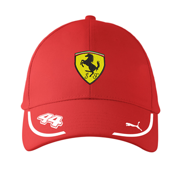 کلاه کتان قرمز لوئیس همیلتون فراری 2026 (گلدوزی)